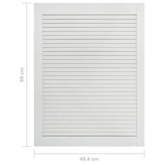 Vidaxl Vrata z letvicami trdna borovina bela 69x49,4 cm