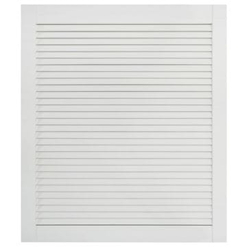 Vidaxl Vrata za omarico z letvicami bela 69x59,4 cm trdna borovina