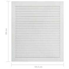 Vidaxl Vrata z letvicami trdna borovina bela 69x59,4 cm