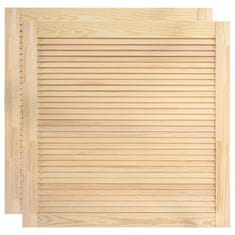 Vidaxl Vrata z letvicami 2 kosa trdna borovina 39,5x39,4 cm