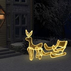 shumee Božični okras v obliki jelena in sani z mrežo z 216 LED lučkami
