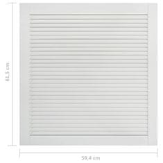 Vidaxl Vrata z letvicami 4 kosi trdna borovina bela 61,5x59,4 cm