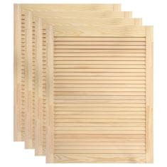 Vidaxl Vrata z letvicami 4 kosi trdna borovina 61,5x39,4 cm