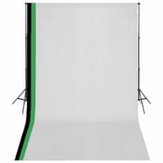 shumee vidaXL Komplet za fotografski studio 3 ozadja iz bombaža in okvir 3x5m