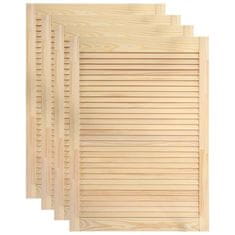 Vidaxl Vrata z letvicami 4 kosi trdna borovina 69x39,4 cm