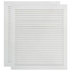 Vidaxl Vrata z letvicami 2 kosa trdna borovina bela 61,5x49,4 cm