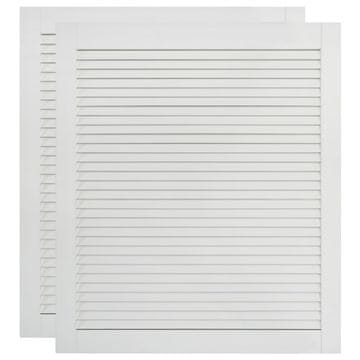 Vidaxl Vrata za omarico z letvicami 2 kosa bela 61,5x49,4 cm borovina