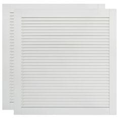 Vidaxl Vrata z letvicami 2 kosa trdna borovina bela 61,5x59,4 cm