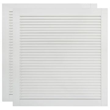 Vidaxl Vrata za omarico z letvicami 2 kosa bela 61,5x59,4 cm borovina