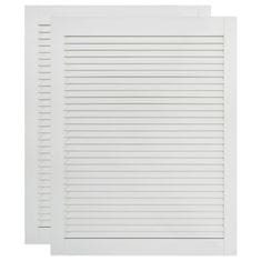 Vidaxl Vrata z letvicami 2 kosa trdna borovina bela 61,5x39,4 cm