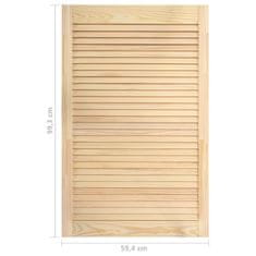 Vidaxl Vrata z letvicami trdna borovina 99,3x59,4 cm