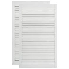 Vidaxl Vrata z letvicami 2 kosa trdna borovina bela 99,3x49,4 cm