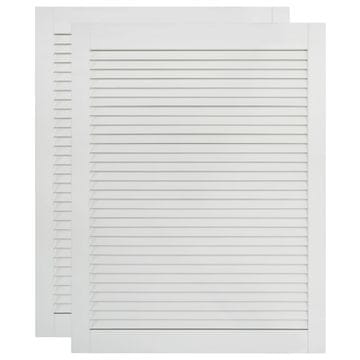 Vidaxl Vrata za omarico z letvicami 2 kosa bela 69x49,4 cm borovina