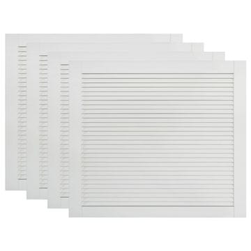 Vidaxl Vrata za omarico z letvicami 4 kosi bela 39,5x49,4 cm borovina