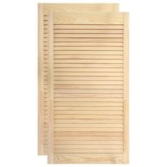 Vidaxl Vrata z letvicami 2 kosa trdna borovina 99,3x39,4 cm