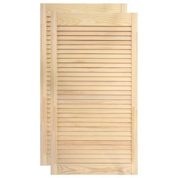 Vidaxl Vrata za omarico z letvicami 2 kosa 99,3x39,4 cm trdna borovina
