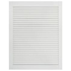 Vidaxl Vrata z letvicami 2 kosa trdna borovina bela 61,5x39,4 cm