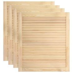 Vidaxl Vrata z letvicami 4 kosi trdna borovina 61,5x49,4 cm