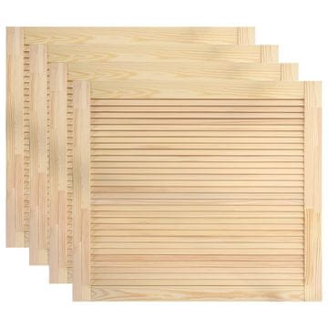 Vidaxl Vrata za omarico z letvicami 4 kosi 39,5x49,4 cm trdna borovina