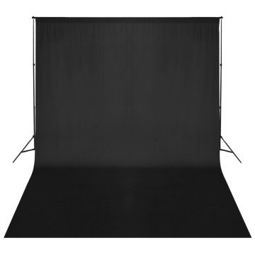 Vidaxl Podporni sistem za ozadje 500 x 300 cm črne barve