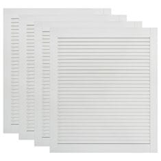 Vidaxl Vrata z letvicami 4 kosi trdna borovina bela 61,5x49,4 cm