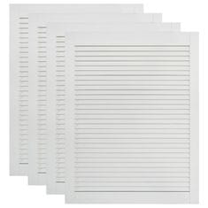 Vidaxl Vrata z letvicami 4 kosi trdna borovina bela 61,5x39,4 cm