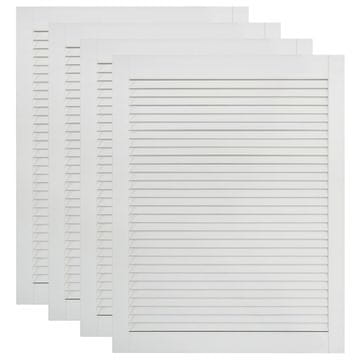 Vidaxl Vrata za omarico z letvicami 4 kosi bela 61,5x39,4 cm borovina