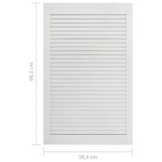 Vidaxl Vrata z letvicami 4 kosi trdna borovina bela 99,3x59,4 cm