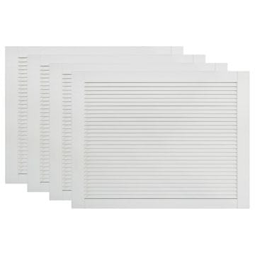 Vidaxl Vrata za omarico z letvicami 4 kosi bela 39,5x59,4 cm borovina