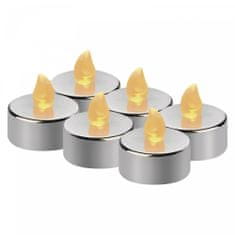 Emos LED dekoracija - 6x čajna svečka, srebrna, 6x CR2032 , notranja, vintage