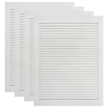 Vidaxl Vrata za omarico z letvicami 4 kosi bela 69x49,4 cm borovina