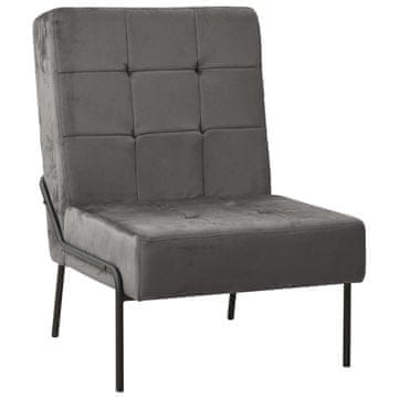 Vidaxl vidaXL Fotelj, 65x79x87 cm, temno siv, oblazinjen z žametom