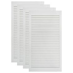 Vidaxl Vrata z letvicami 4 kosi trdna borovina bela 99,3x39,4 cm