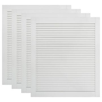 Vidaxl Vrata za omarico z letvicami 4 kosi bela 69x59,4 cm borovina