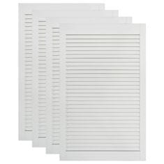 Vidaxl Vrata z letvicami 4 kosi trdna borovina bela 99,3x59,4 cm