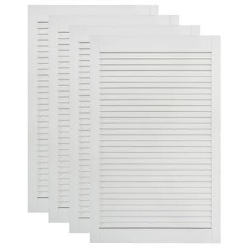 Vidaxl Vrata za omarico z letvicami 4 kosi bela 99,3x59,4 cm borovina