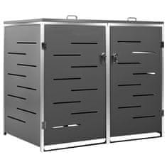 Vidaxl Dvojna lopa za smetnjak 138x77,5x115,5 cm nerjaveče jeklo