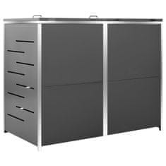 Vidaxl Dvojna lopa za smetnjak 138x77,5x112,5 cm nerjaveče jeklo