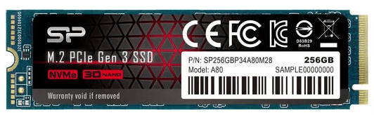 Silicon Power SSD 256GB M.2 PCIe Gen3x4 NVMe do 3200MB/s