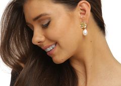 JwL Luxury Pearls Čudoviti pozlačeni uhani s pravimi baročnimi biseri JL0724