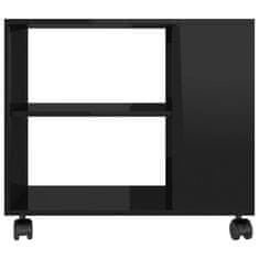 Vidaxl Stranska mizica visok sijaj črna 70x35x55 cm iverna plošča
