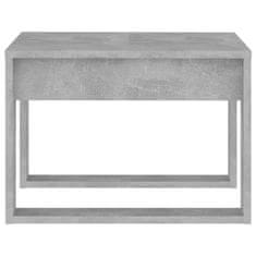Vidaxl Stranska mizica betonsko siva 50x50x35 cm iverna plošča
