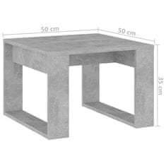 Vidaxl Stranska mizica betonsko siva 50x50x35 cm iverna plošča