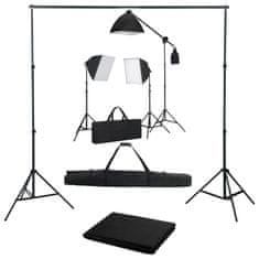 Vidaxl Foto studijski komplet s softbox svetilkami in ozadjem