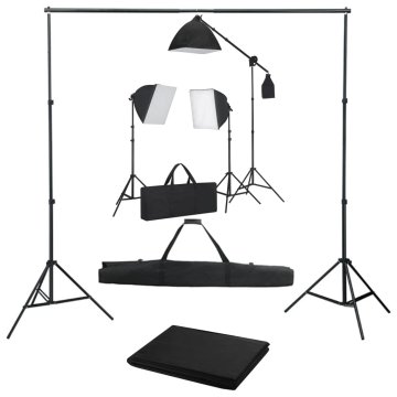 Vidaxl Foto studijski komplet s softbox svetilkami in ozadjem