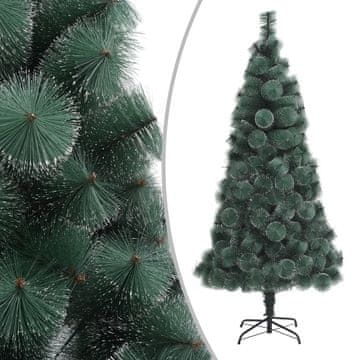 Vidaxl Umetna novoletna jelka s stojalom zelena 210 cm PET