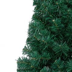 Vidaxl Umetna polovična novoletna jelka s stojalom zelena 240 cm PVC