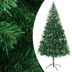 Vidaxl Umetna novoletna jelka osvetljena z bučkami 210 cm 910 vejic