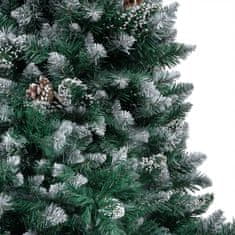 Vidaxl Umetna novoletna jelka z LED lučkami, bučkami in storži 180 cm