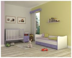 Lorelli Večnamenska otroška posteljica MINIMAX NEW 190x72 CM WHITE/PINK CROSSLINE